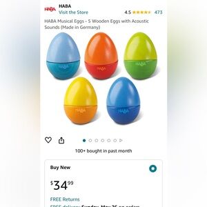 Haba Toys - Egg shakers- musical instruments - only 4 of them